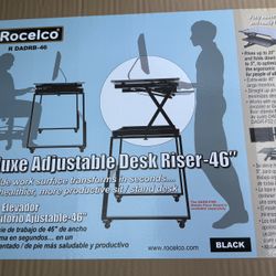 Rocelco 46" Large Height Adjustable Standing Desk Converter 