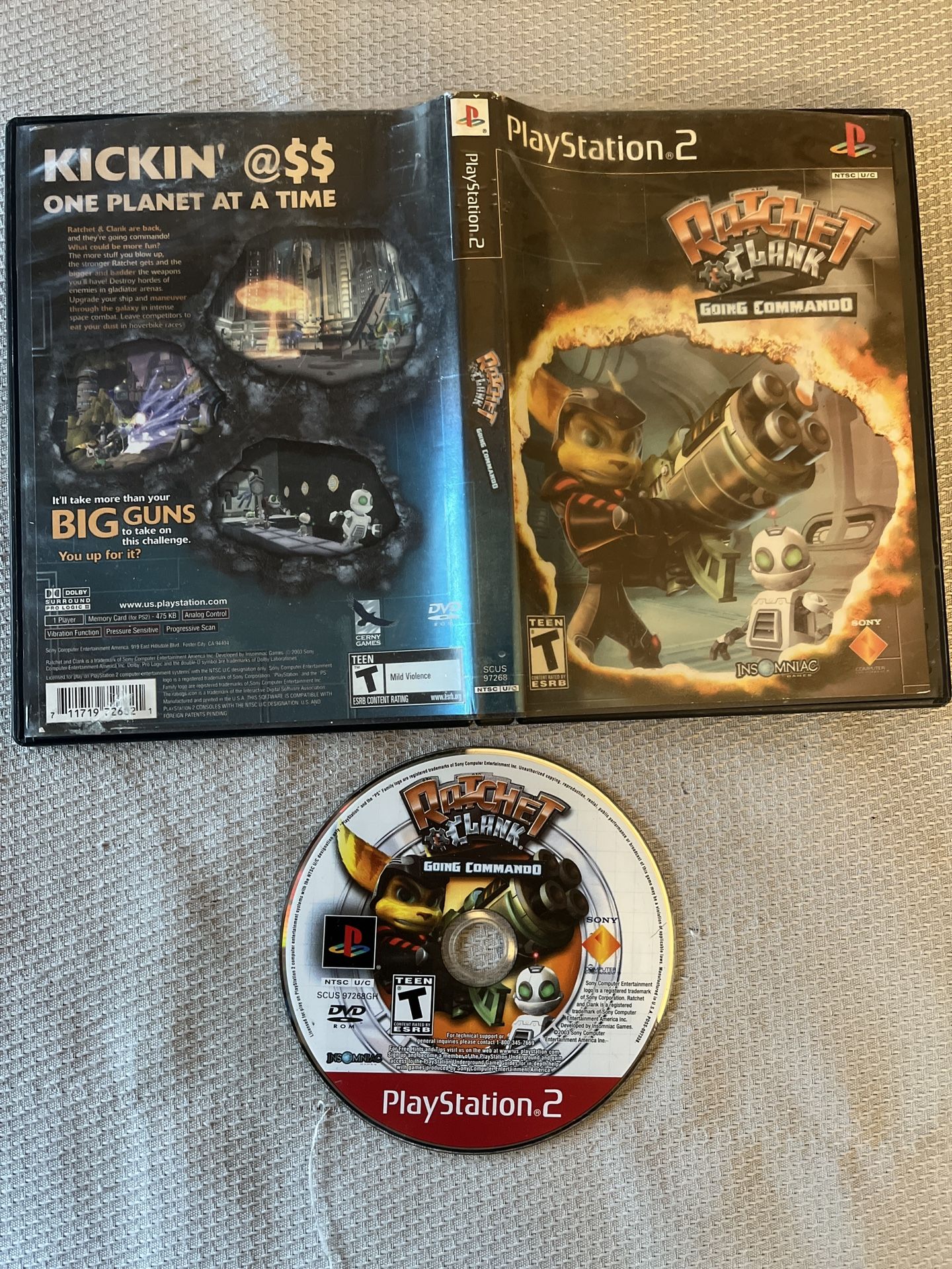 Ratchet & Clank: Going Commando (Sony PlayStation 2, 2003) No Manual