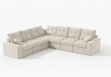 100% Brand New in box High Back  Boneless 7-Seater Modular Sectional SofaCloud Couch