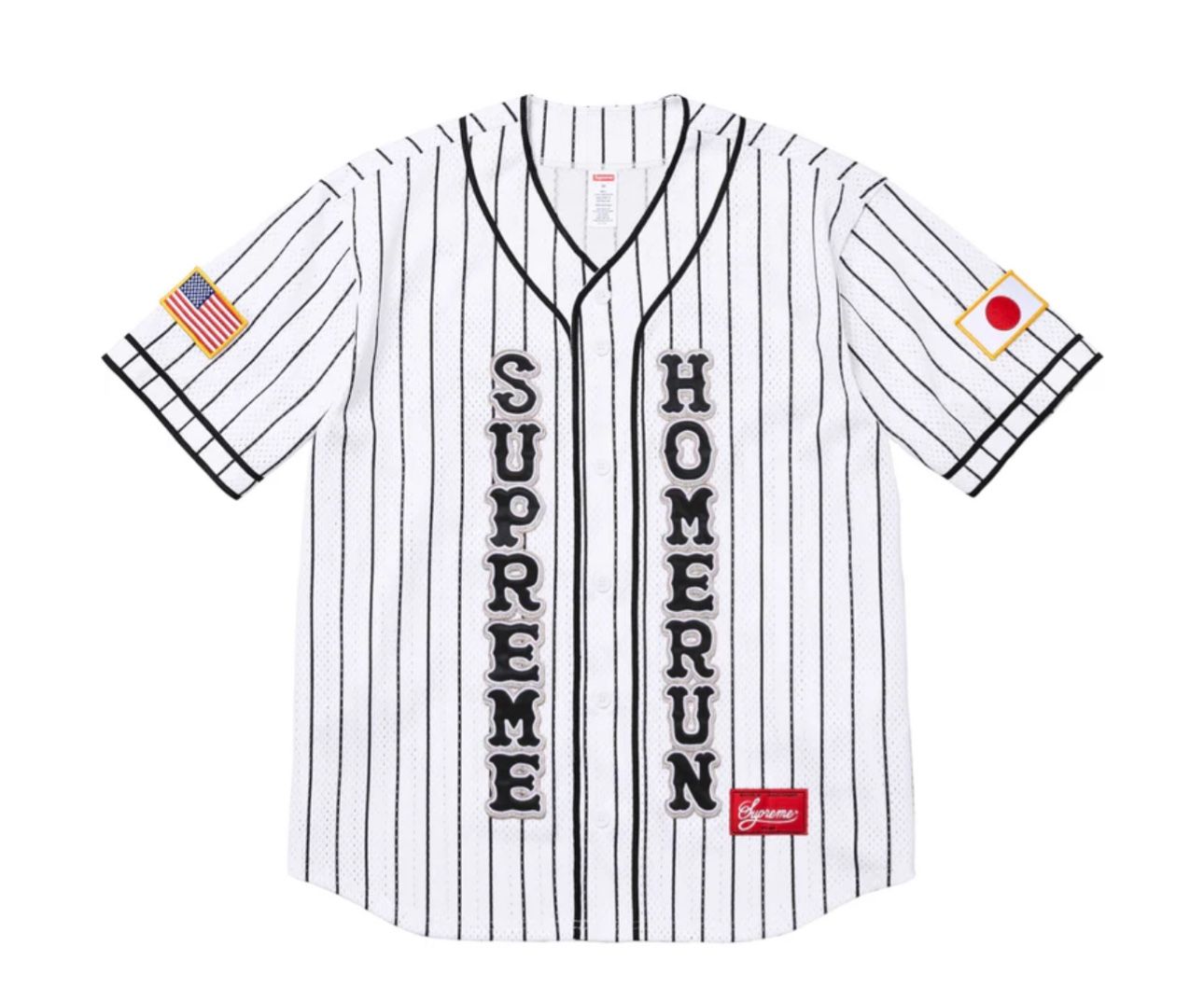 Supreme Homerun Baseball Jersey Pinstripe White/Navy Size XL *CONFIRMED*