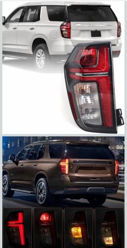 FIONE Tail Lights for Chevy Tahoe Suburban 2021 2022 2023 Taillight Left W/LED Running Lights Rear Tail Light Brake Lamp Assembly Driver Side LH
