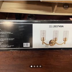 EGLO Devora 22-in 3-Light Gold Transitional Vanity Light