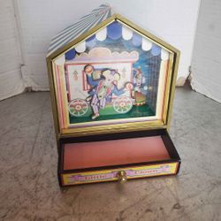 Antique Koji Murai Circus Little Clown Music Box 1994 - One drawer, dancing clown
