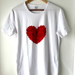 Rose Petal Heart Shirt, XL