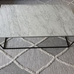 White/Gray Marble Coffee Table