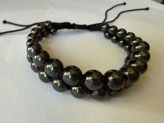 New Double Row hematite Bead Adjustable string Bracelet,