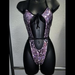 Holographic Purple On Piece Swimwear Bikini