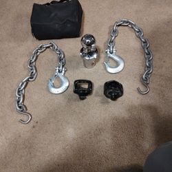 Gooseneck Ball And Safety Chains Kit For Inside Truck Bed 