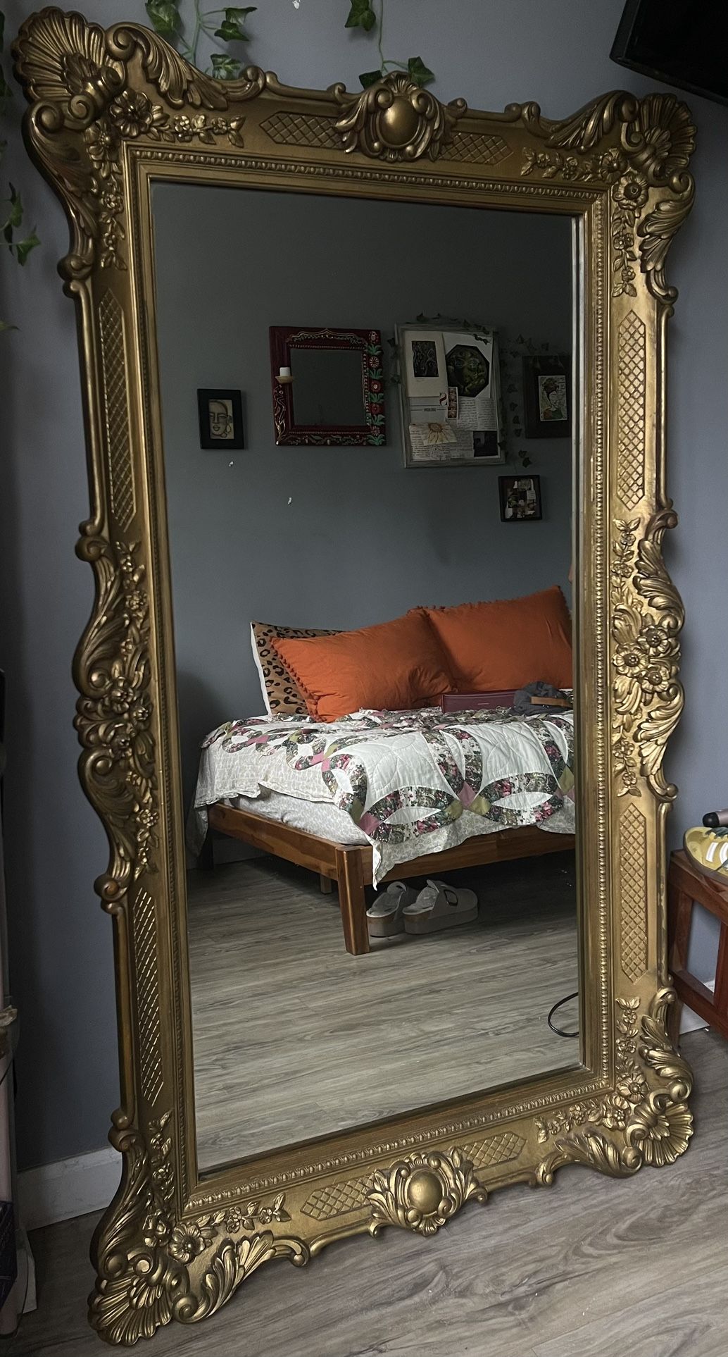Vintage Faux Gilt Plastic Framed Mirror
