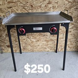New 2 Burner With Heavy Duty Stainless Steel Flattop
