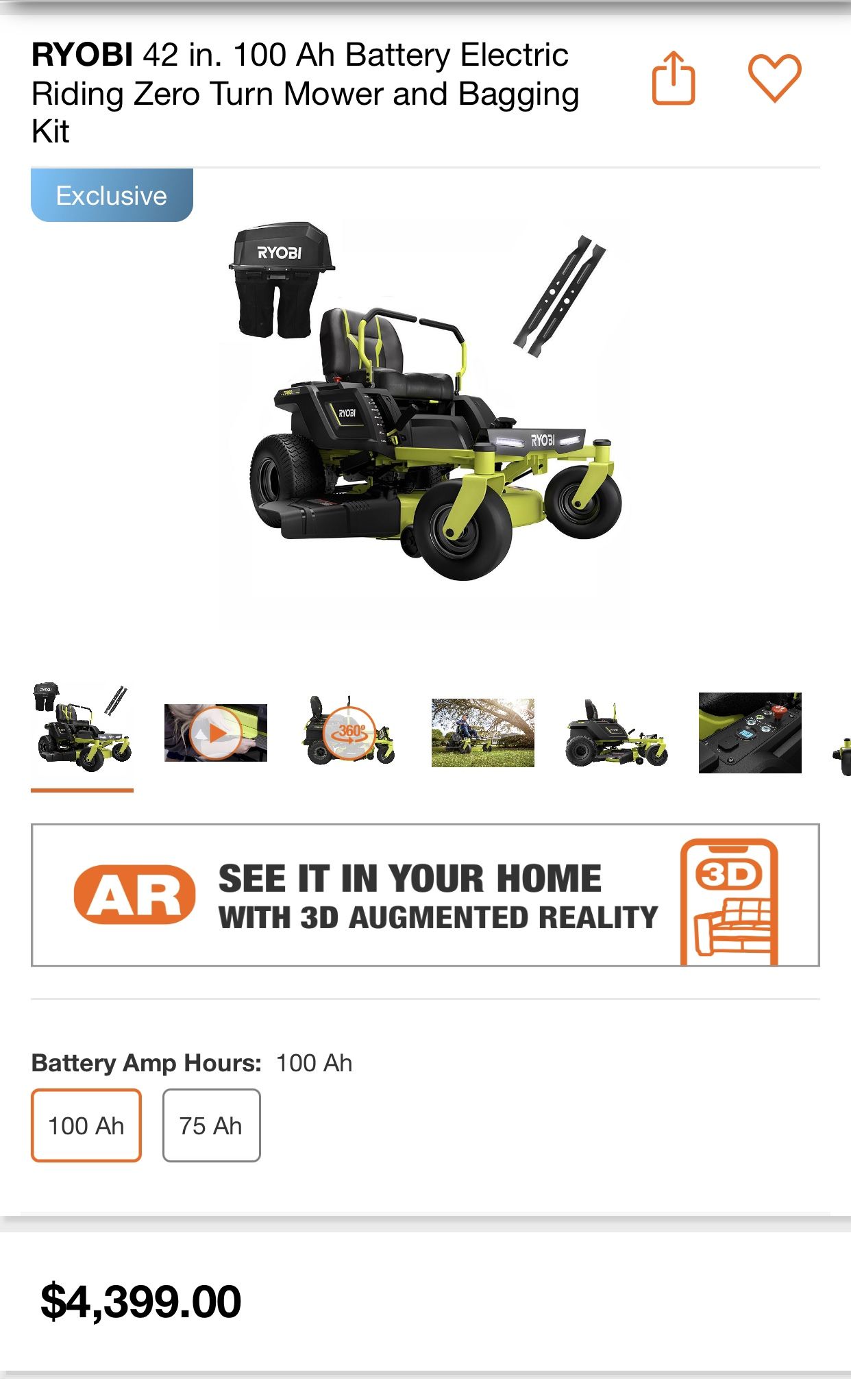 RYOBI RYOBI Electric Riding Lawn Mower Collection The Home, 40 OFF