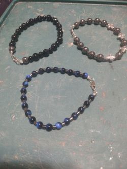Handmade mens beaded bracelets.