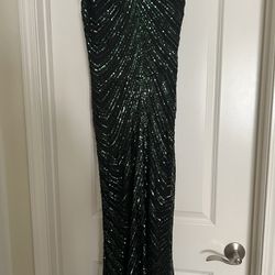 Beautiful Green and Black Sequence Dress