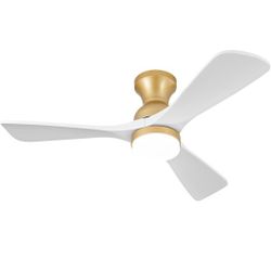 42 Inch White & Gold Ceiling Fan $60