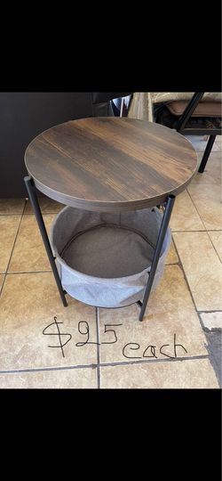 Excellent condition real good side tables, restroom wall cabinet and six chairs, dining set