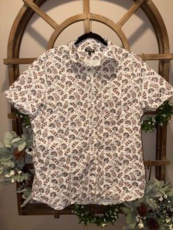 Express Men’s Slim Contrast Floral Dress Shirt Size
