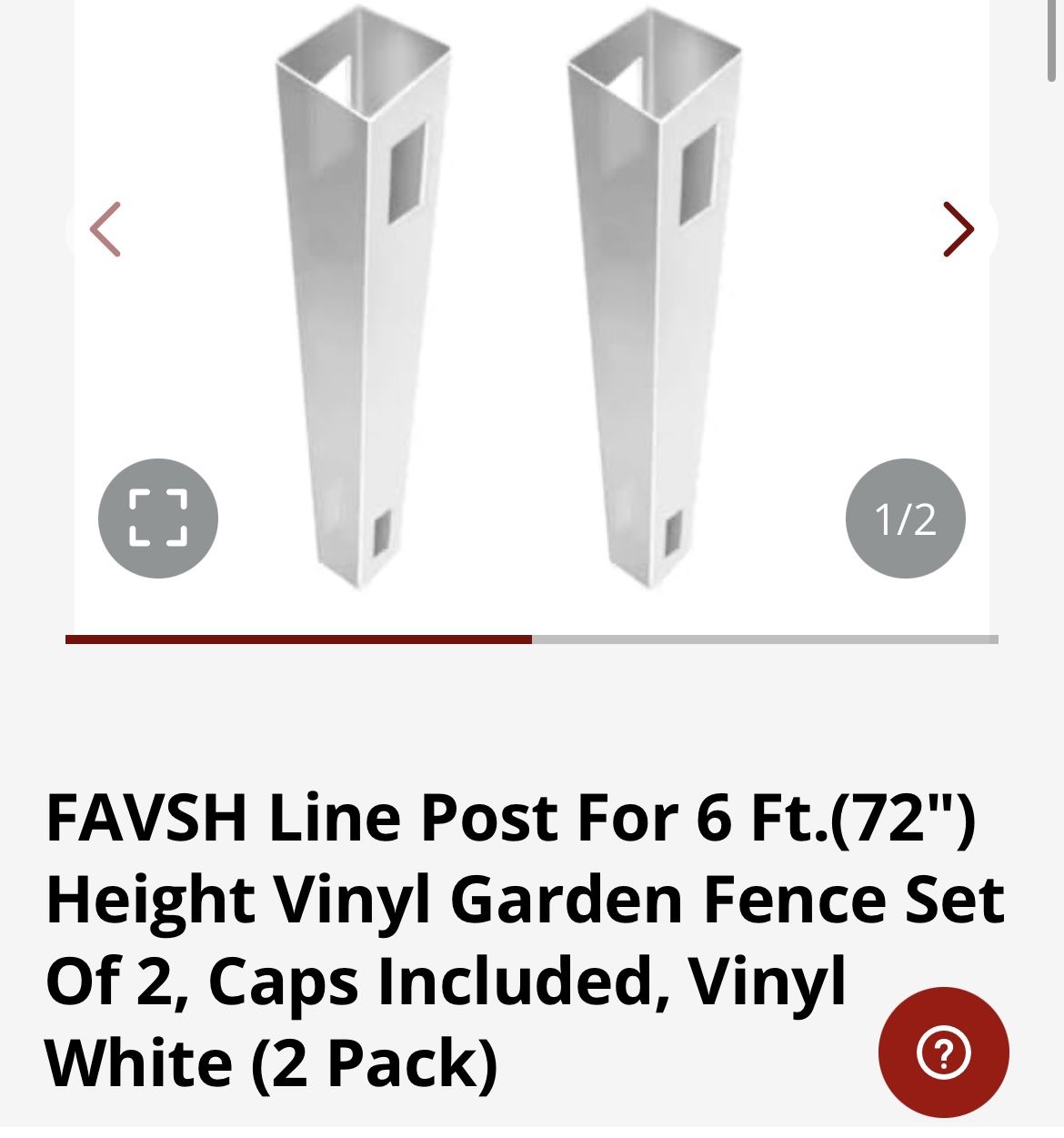Fence Post, Gardening Fence Post, Vinyl, White, Set Of 2, $80