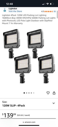Lightdot 4Pack 120W LED Parking Lot Lighting