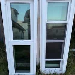Two double hung windows
