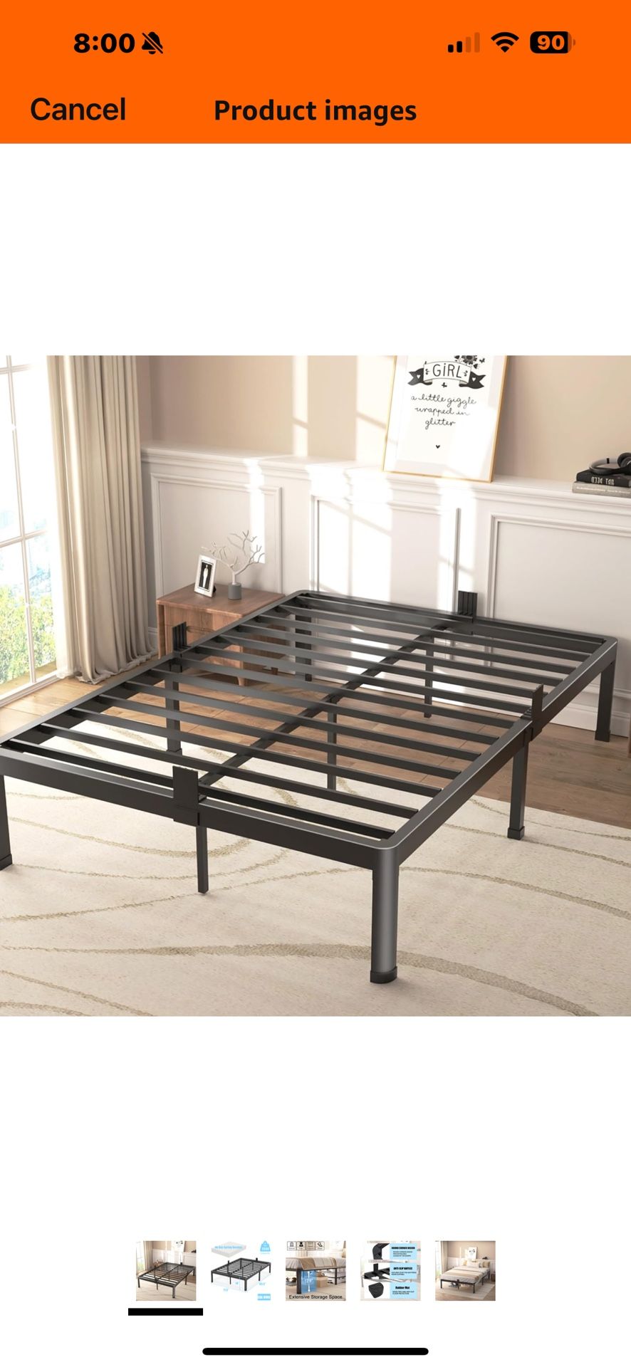 Steel Bed Frame $35