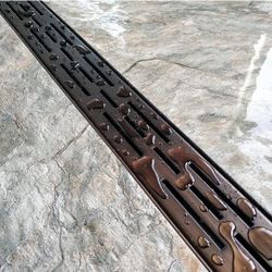 (New in Box)
Neodrain 36-in Rectangular Linear Shower Drain with Brickwork Pattern Grate, 304 Stainless Steel Bathroom Floor Drain,Antique Copper Fini