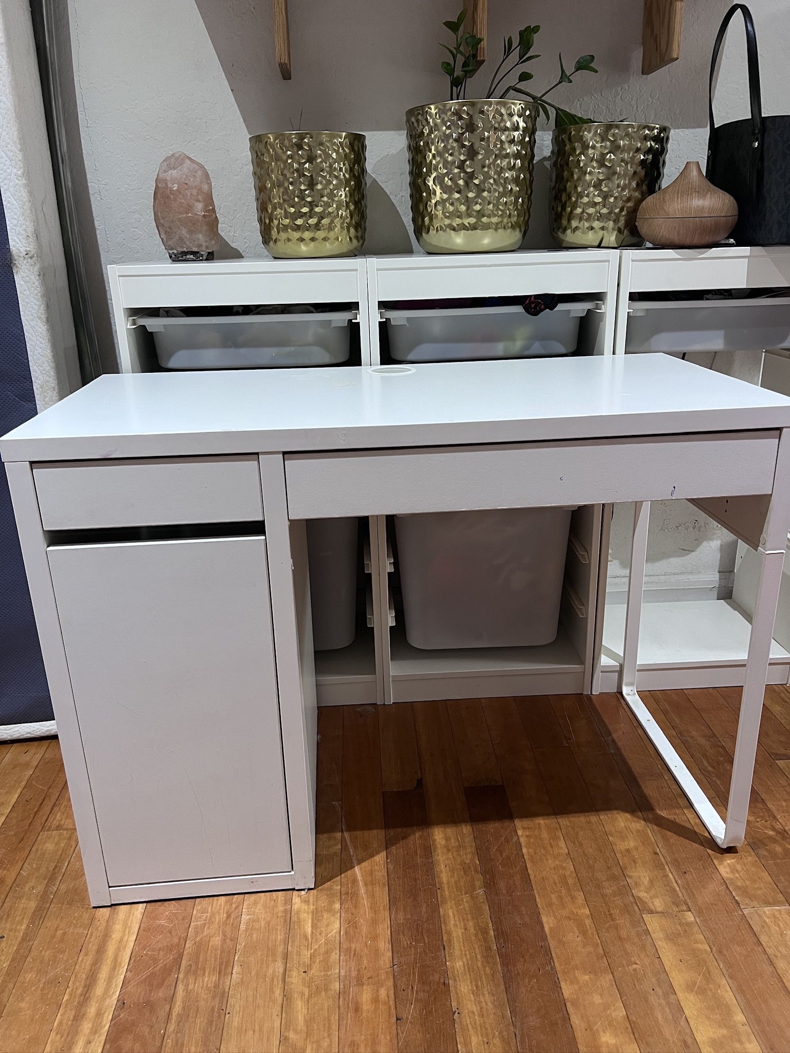 White IKEA Desk Vanity