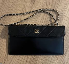 Authentic CHANEL Lambskin Flap Wallet on Chain WOC