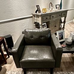 Modern Faux Leather Accent Chairs (Pair) – Wide Lounge Chairs – Matching Set