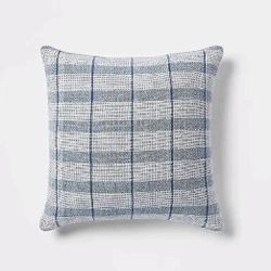Threshold Euro Woven Stripe Decorative Throw Pillow Blue 