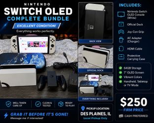 Nintendo Switch OLED Bundle – Excellent Condition – $250 FIRM