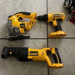 De Walt 18v Drill/ Jigsaw/ Saw