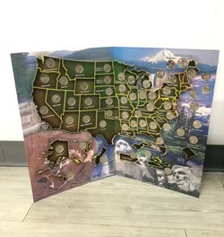 Americas National State Parks Quarter Collection Map - Complete Set.