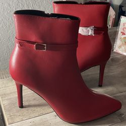 Red Ankle Booties 