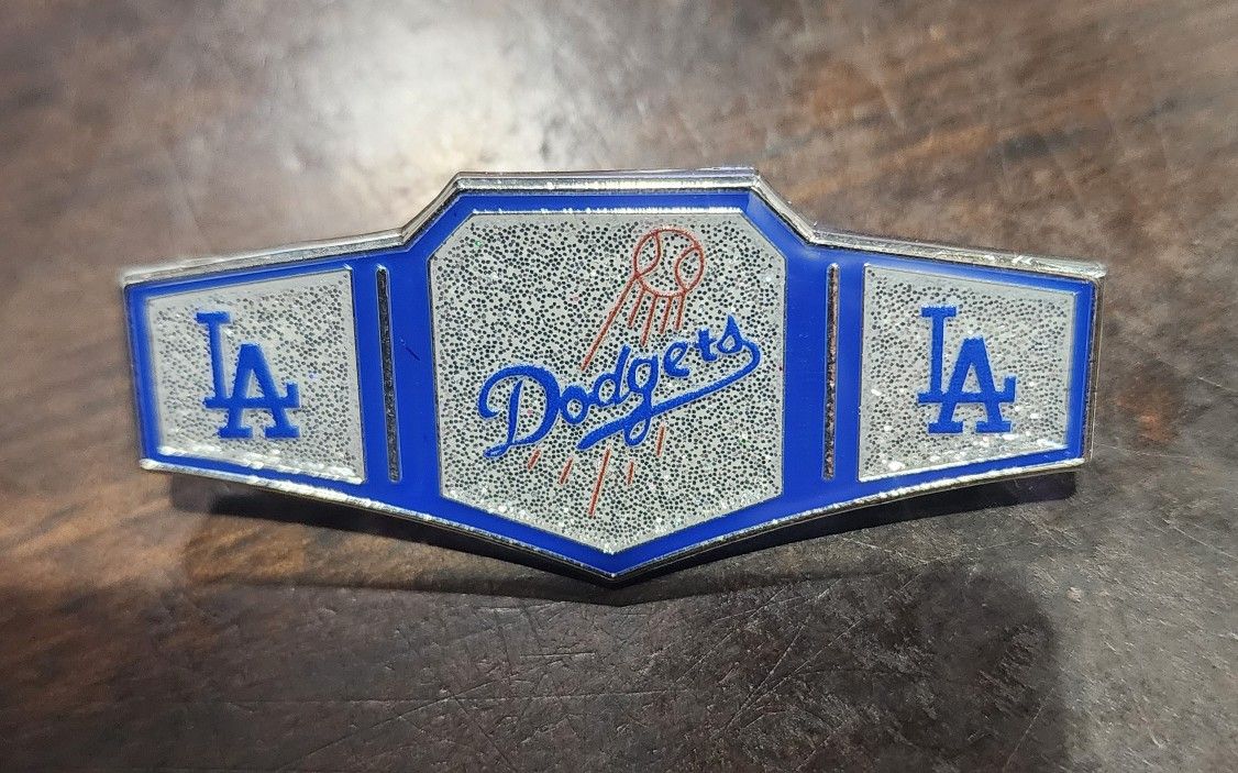 Los Angeles Dodgers Silver Enamel Pin Belt Style