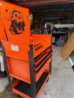 Strap On Monster Mobile 4 Drawer Tool Cart (For fixing cars) (MST3304XORNG)