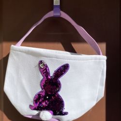 Easter Bunny Canvas Basket Bag With Mask 