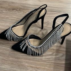 Brand new Shoedazzle “Polymnia” heels in Black Caviar