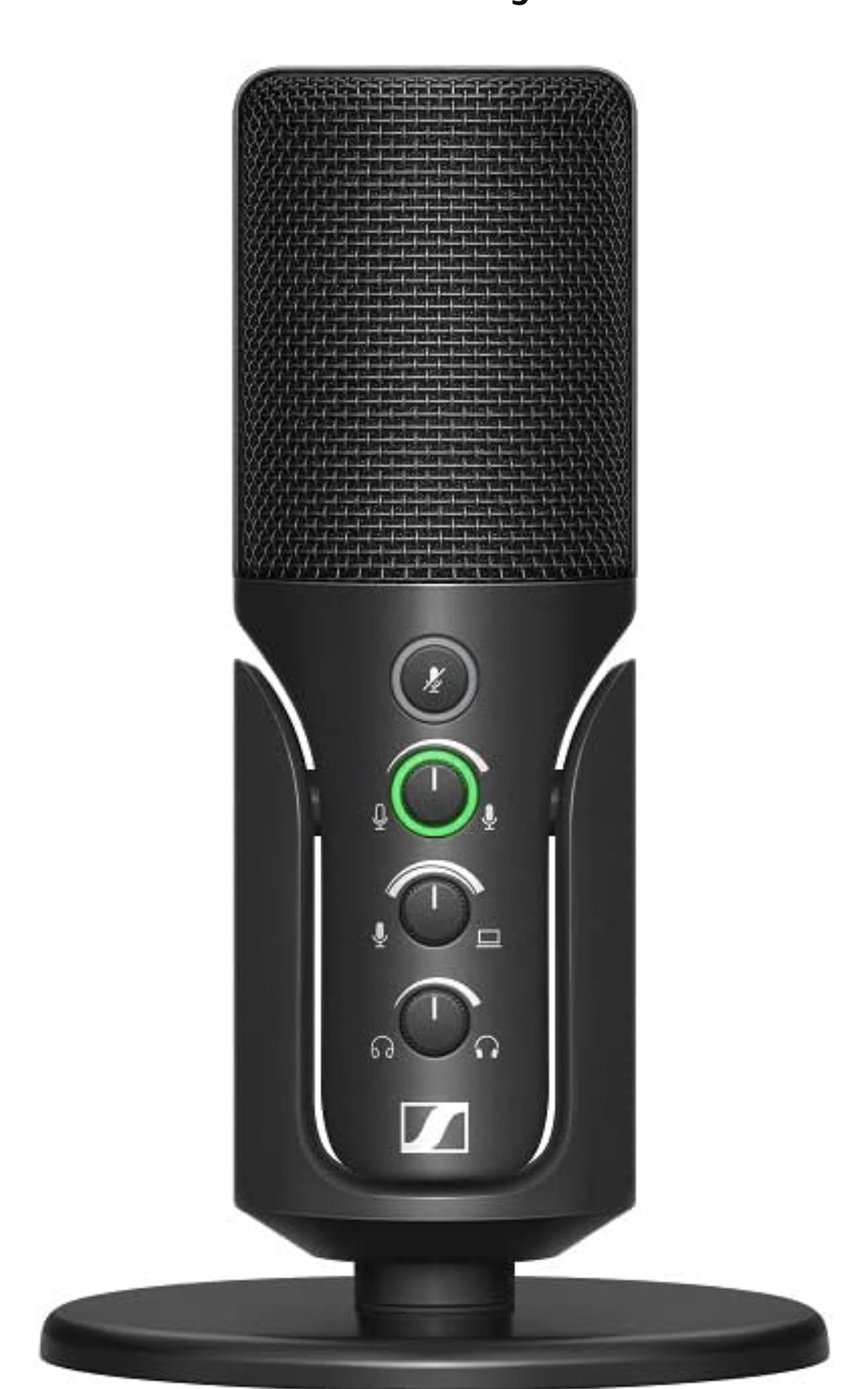 SENNHEISER Professional Profile - USB Cardioid Condenser Microphone & Table Stand, 1.2 m USB-C Cable - Mute Button, Built-in Headphone Jack, Gain, Mix