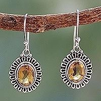 Handmade Citrine And Sterling Earrings 