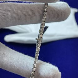 Lab Grown Bracelet 4.24 CT TDW on 14k White Gold