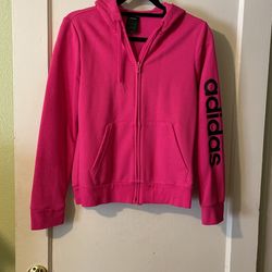 Adidas’s Beautiful Bright Pink Zip Up Hooded Sweatshirt . Sz Sm.. Never Worn