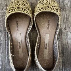 Melissa + Campana Gold Glitter Ballet Shoe