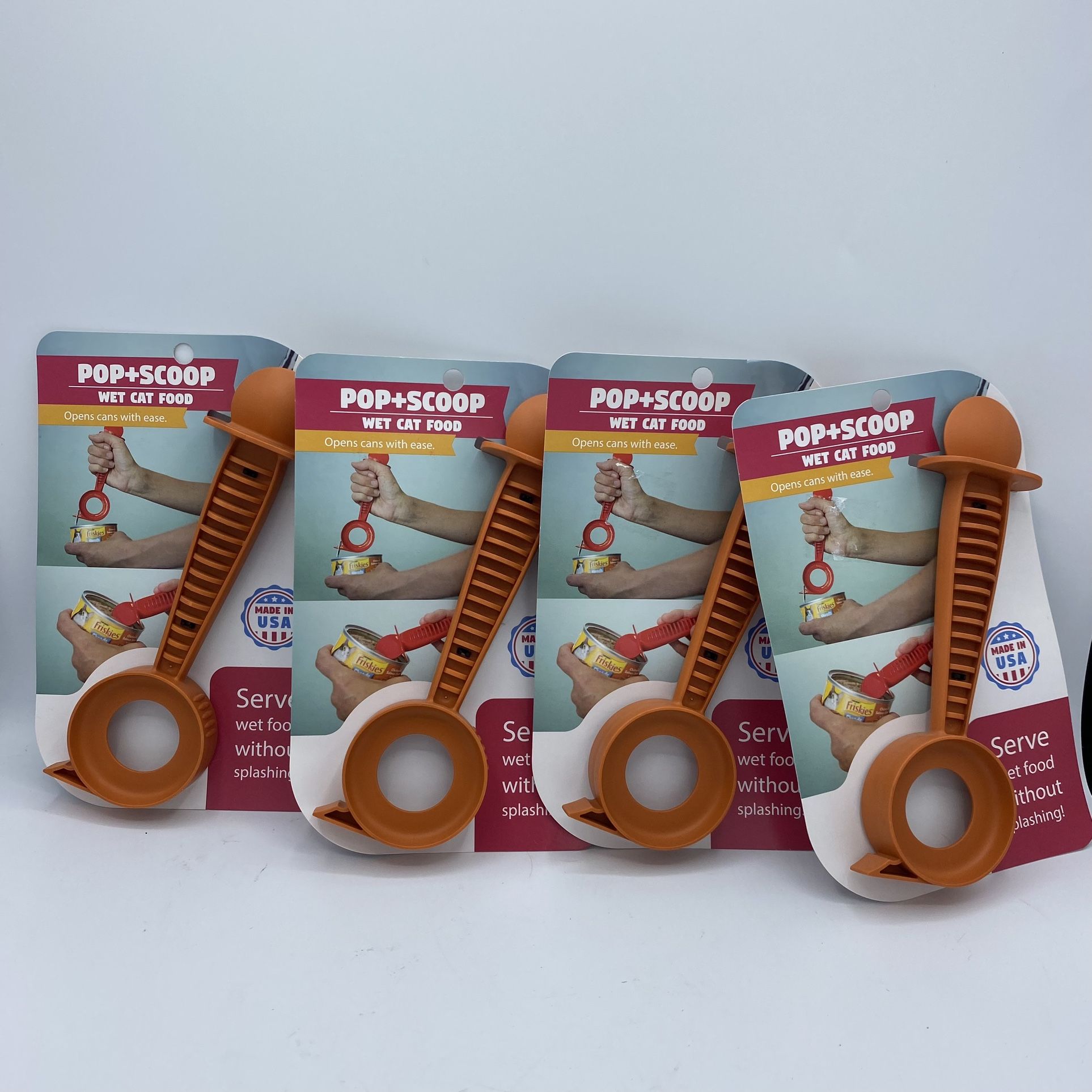 (4) Pop + Scoop Cat Food Can Opener and Server Spoon AS SEEN ON TV 