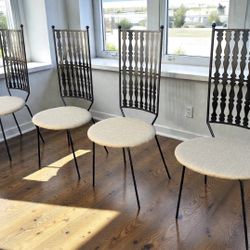  Of 4 Mid Century Modern Umanoff Iron Dining Chairs. 