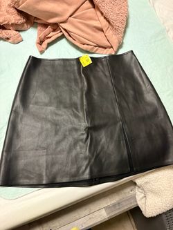 Leather mini skirt