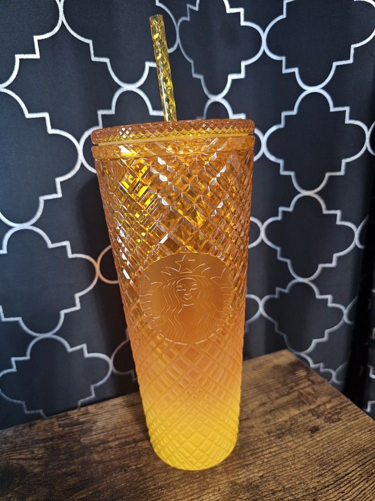 Starbucks Orange Textured Cup