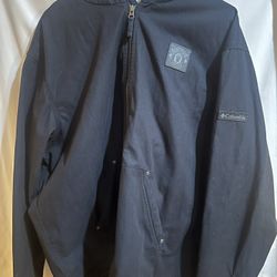 Columbia MANCHESTER UNITED Football Soccer Jacket Men's XL Black Canvas Hoodie Used Good Condition $50 Meet Up In Irving @dfwgoods 