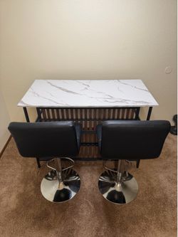 Modern Marble table Set w/ 2 Chairs