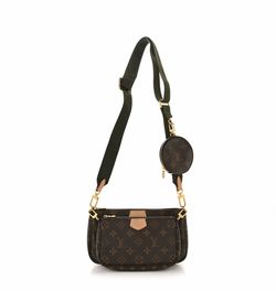 Louis Vuitton Multi Pochette Monogram Crossbody Bag Complete Army Green Strap