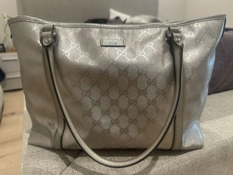 Authentic Gucci Joy GG Tote in silver